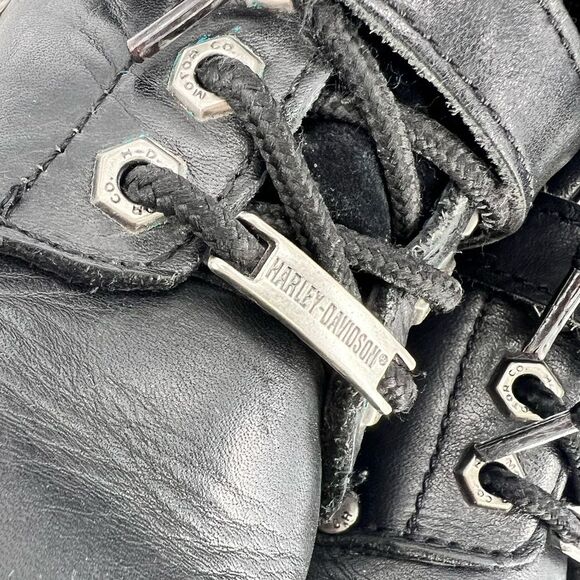 Harley Davidson Faded Glory Women's Motorcycle Black Leather Biker Boots Size 7 - Picture 4 of 16